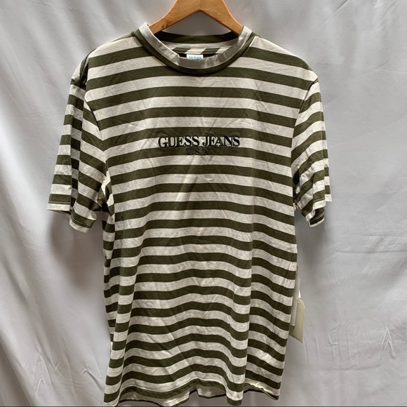 Guess Infinite Archives Short sleeve Crew Neck TShirt Stripe Logo USA Medium NWT - Picture 2 of 5